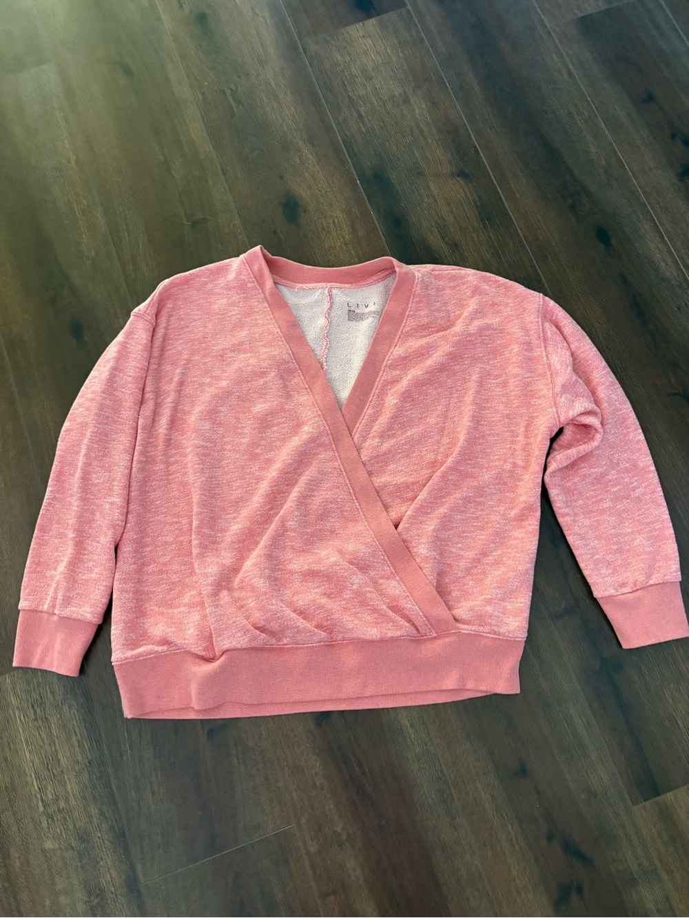 LIVI Land Bryant Soft Wrap-Front light Coral Women’s pullover Sweater